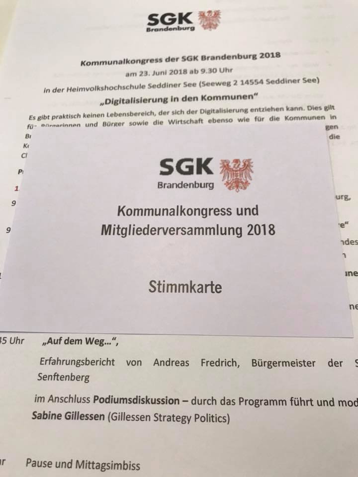 Einladung zum Kommunalkongress der SGK-Brandenburg am 23. Juni „Die Digitalisierung in den Kommunen“